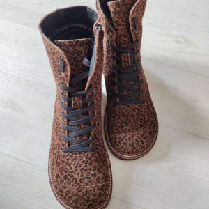 Handmade Red Leather Boots Women Anatomical Lace Up